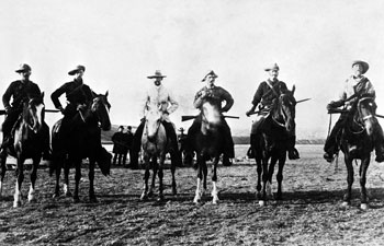 Troop of Rocky Mountain Rangers at Medicine Hat, Alberta, around 1885. Source: Glenbow Museum