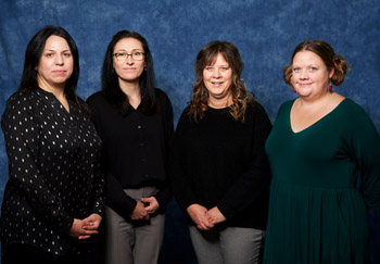 Alberta Medical Association Membership and Benefits department staff. From L to R: Silvana Cruces, Jennifer McCombe, Deanna Longmuir and Georgina Welch