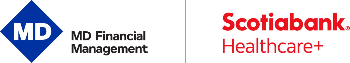 MD Financial Management & Scotiabank Healthcare+ logos